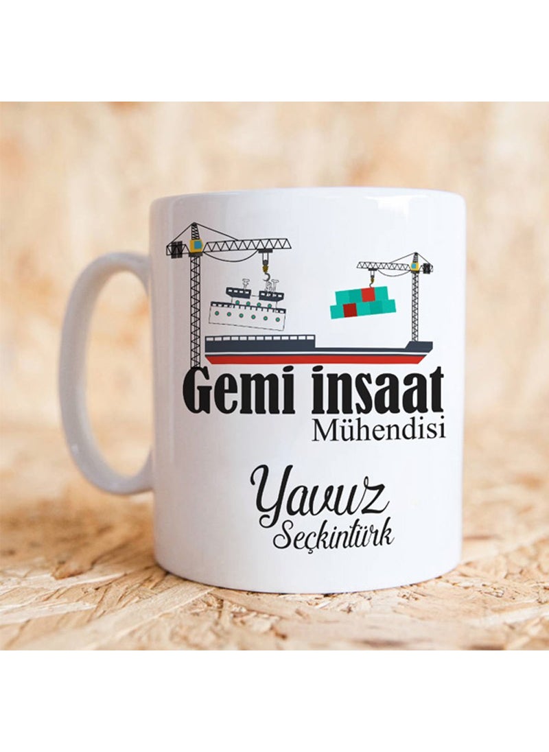 Art By Aslı - Marine Engineer Personalized Profession Mug Cup - Image 1
