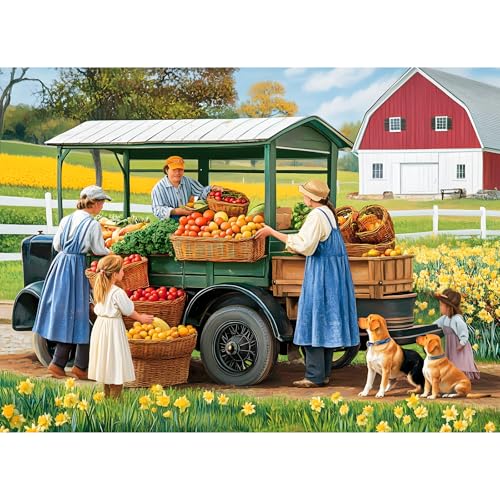 VOLUVOLU 500 Pieces Jigsaw Puzzles for Adults Pasture Fruit Puzzle for Adults Seniors Age 12 Dogs and Vegetables Puzzle 500 Pieces Gift for Birthday Home Decor Fun for Family205 15 in - Image 1