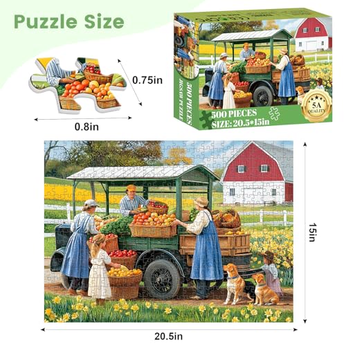 VOLUVOLU 500 Pieces Jigsaw Puzzles for Adults Pasture Fruit Puzzle for Adults Seniors Age 12 Dogs and Vegetables Puzzle 500 Pieces Gift for Birthday Home Decor Fun for Family205 15 in - Image 5
