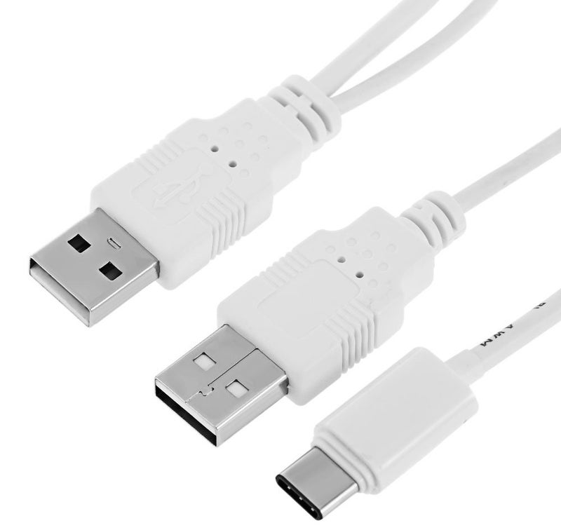 تشينيانغ كابل CY USB 3.1 Type C USB-C إلى ذكر مزدوج A مع طاقة إضافية لنقل البيانات للهاتف المحمول والقرص الصلب 60 سم أبيض - Image 5