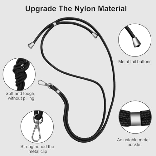 Meliya Phone Lanyard for Phone Case Adjustable Phone Strap Set for All Phone Case Universal Phone Neck Strap and Wrist Strap for Phone, Not Includes Phone Case(Black) - Image 2