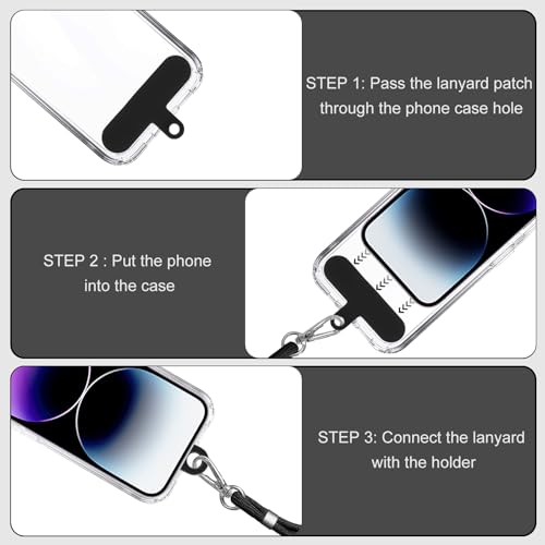 Meliya Phone Lanyard for Phone Case Adjustable Phone Strap Set for All Phone Case Universal Phone Neck Strap and Wrist Strap for Phone, Not Includes Phone Case(Black) - Image 5