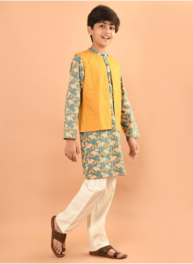 LILPICKS - Printed Kurta Pajama Set with Nehru Jacket - Image 1