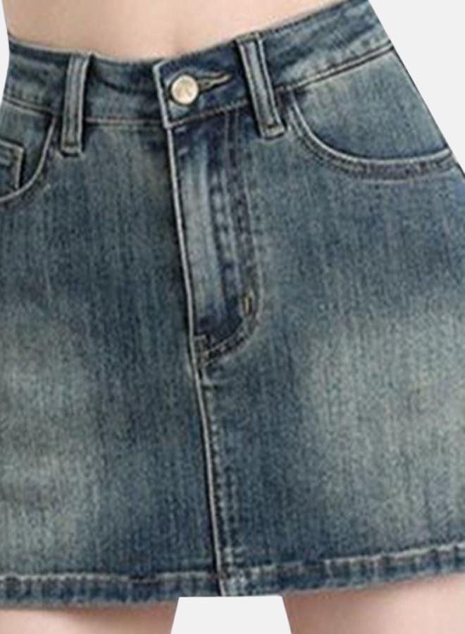 YUNIQEE Blue A-Line Mini Denim Skirts - Image 5