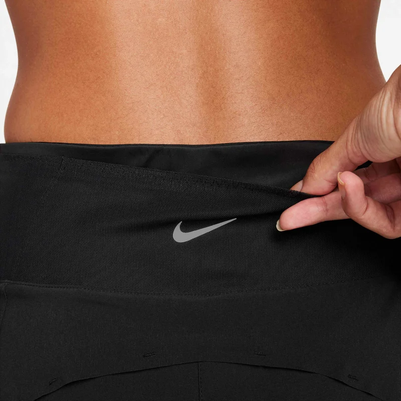 Nike Black Women's Dri-FIT Swift Mid-Rise 2-in-1 Running Shorts for Women | Best Price UAE