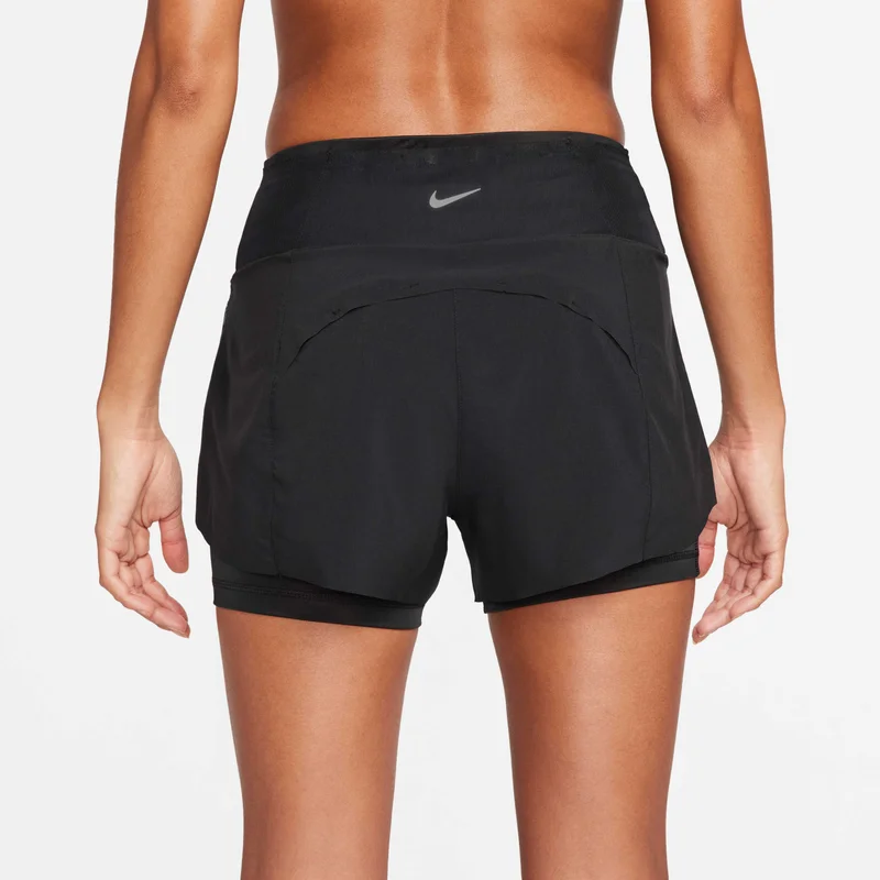 Nike Black Women's Dri-FIT Swift Mid-Rise 2-in-1 Running Shorts for Women | Best Price UAE