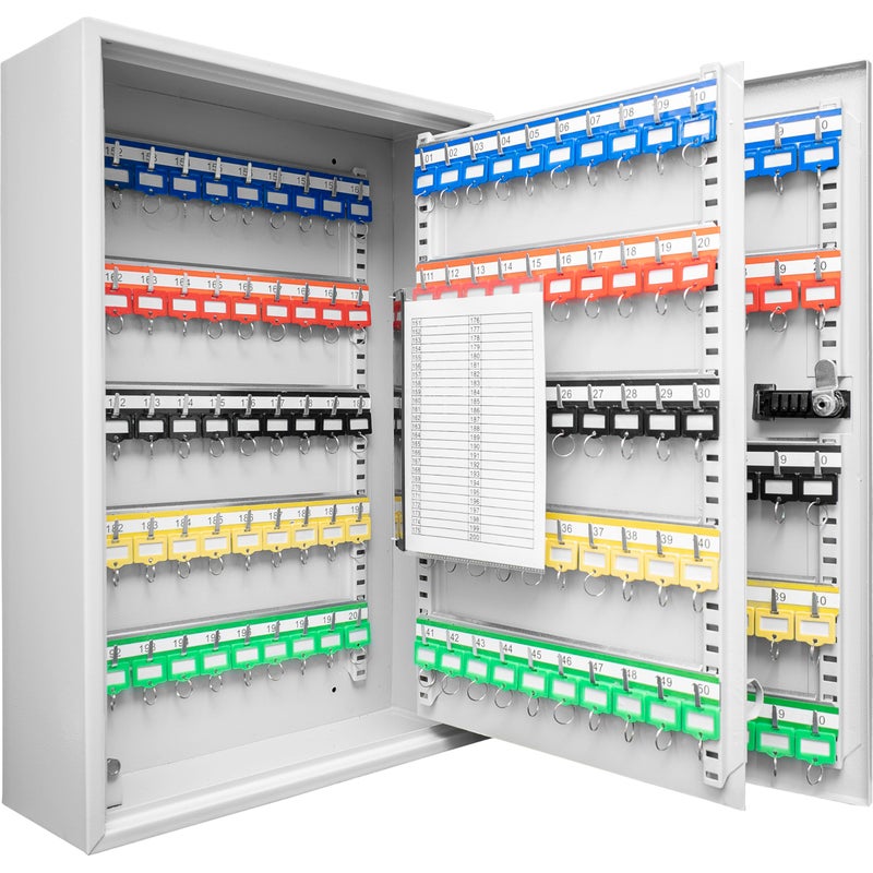BARSKA Barska Adjustable Key Cabinet Lock Box with Colorful Key Tag Labels  200 POSITION  COMBINATION LOCK  GRAY