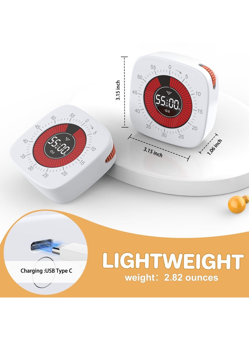 Generic - Rechargeable Silent Digital Timer for Kids and Adults, 60-Minute Countdown, 4 Alarm Modes, Perfect for Classroom, Cooking, and ADHD Support - Image 1