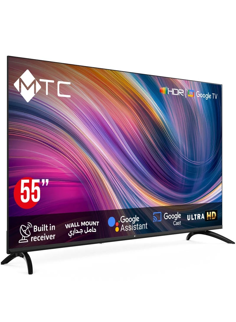 MTC 55-inch Smart TV UHD,  Google TV, Built-In Receiver, Google Assistant, Wall Mount   MT55UH450GO - Image 2