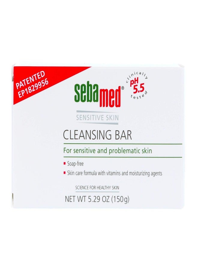 SEBAMED Cleansing Bar - Soap-free Gentle and Deep Pore Hydrating Cleanser with Vitamins and Lecithin - Recommended for Sensitive and Problematic Skin (150g) - Image 1