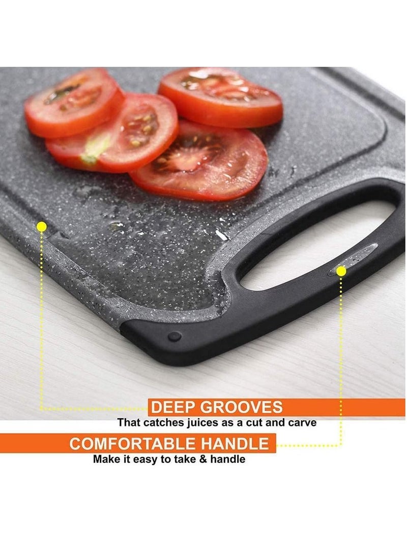 Excefore لوح تقطيع مطبخ (مجموعة من 3) ، مجموعات ألواح تقطيع احترافية ، ألواح تقطيع آمنة في غسالة الصحون غير قابلة للانزلاق ، مع منطقة طحن وأخاديد عصير ومقبض حمل وخالي من BPA - Image 4