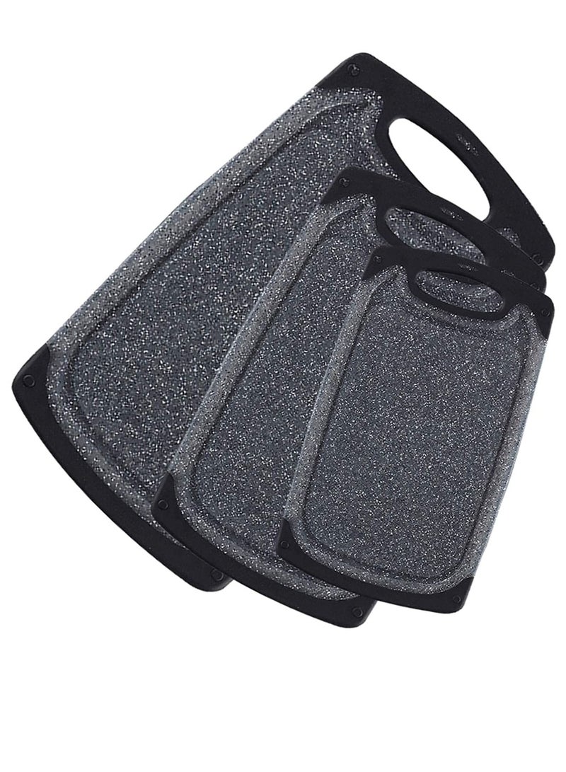 Excefore لوح تقطيع مطبخ (مجموعة من 3) ، مجموعات ألواح تقطيع احترافية ، ألواح تقطيع آمنة في غسالة الصحون غير قابلة للانزلاق ، مع منطقة طحن وأخاديد عصير ومقبض حمل وخالي من BPA - Image 1