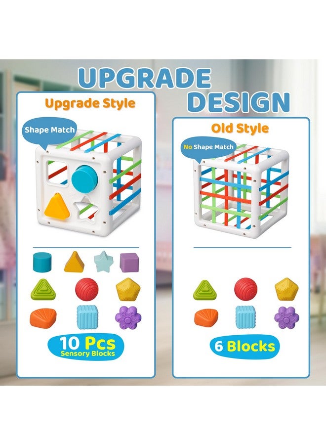 LiKee LiKee Montessori Toys for 1+ Year Old, Shape Sorter Baby Toys for Boys Girl Birthday Gift, Colorful Infant Toddler Toy, 10pcs Sensory Blocks Developmental Learning &Fine Motor Skill 18+ Month - Image 2