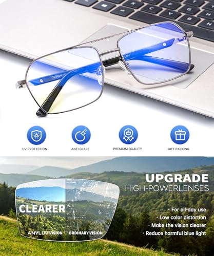 ANYLUV Reading Glasses Men/Women 1.25, Anti Eyestrain Blue Light Reader for Women, Metal Cheaters Reading Computer Glasses - Image 4