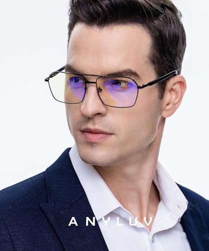 ANYLUV Reading Glasses Men/Women 1.25, Anti Eyestrain Blue Light Reader for Women, Metal Cheaters Reading Computer Glasses - Image 2