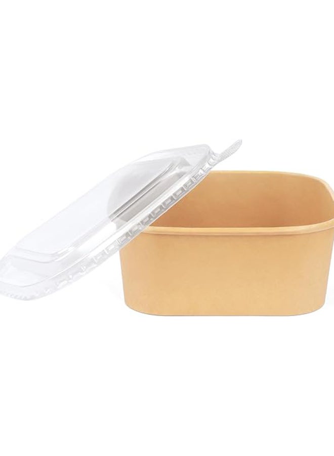 Khaleej Pack Kraft Salad Bowl with Lid [1200ml - 40oz, Pack of 10], Disposable Bowls with Lids,100% Eco-friendly, Biodegradable, Microwave Safe, Heavy Duty, Takeaway Container for Party, Dessert - Image 3