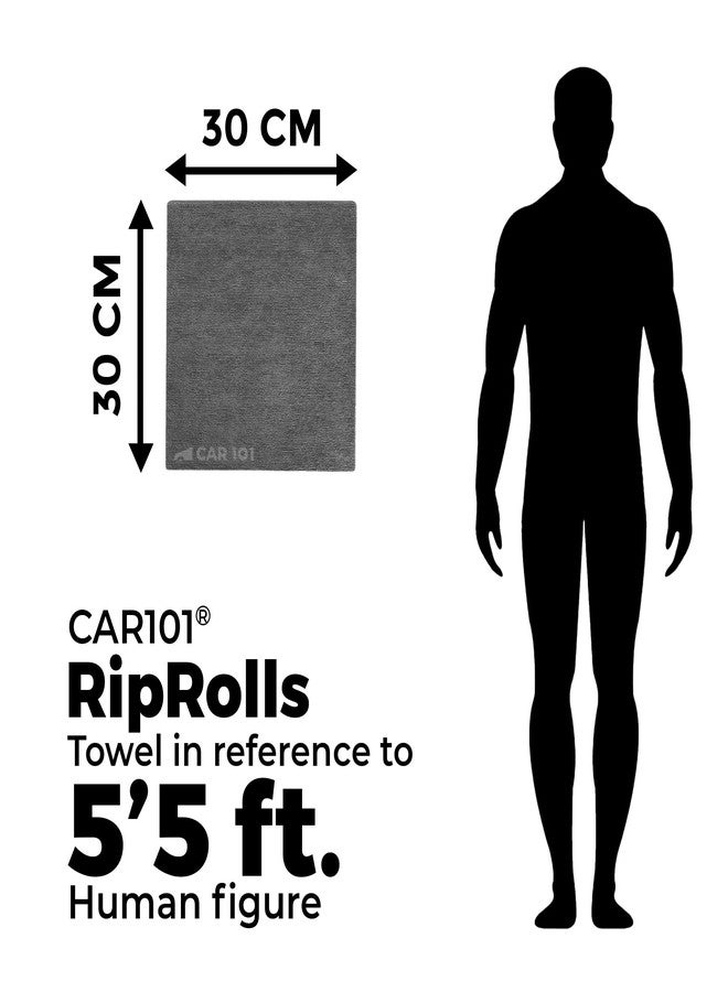 CAR101 Rip Rolls 220 GSM Microfiber Towel Roll - 20Pcs 30x30 CM|Tearable & Reusable Microfibre Towels|High Absorption|Eco-Friendly|Lint Free|Uses for Car, Kitchen & Home Cleaning - Image 3