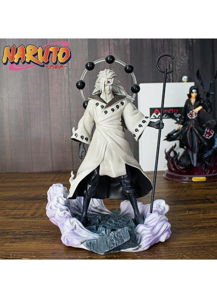 ناروتو تمثال زخرفي من الراتينج لشخصية أنمي ناروتو أوتشيها مادارا، ديكور منزلي، تمثال فني صغير، زينة منزلية للمكتب، غرفة المعيشة، غرفة النوم، رف الكتب، خزانة التلفزيون، سطح المكتب (ستة مسارات مادارا) - Image 1