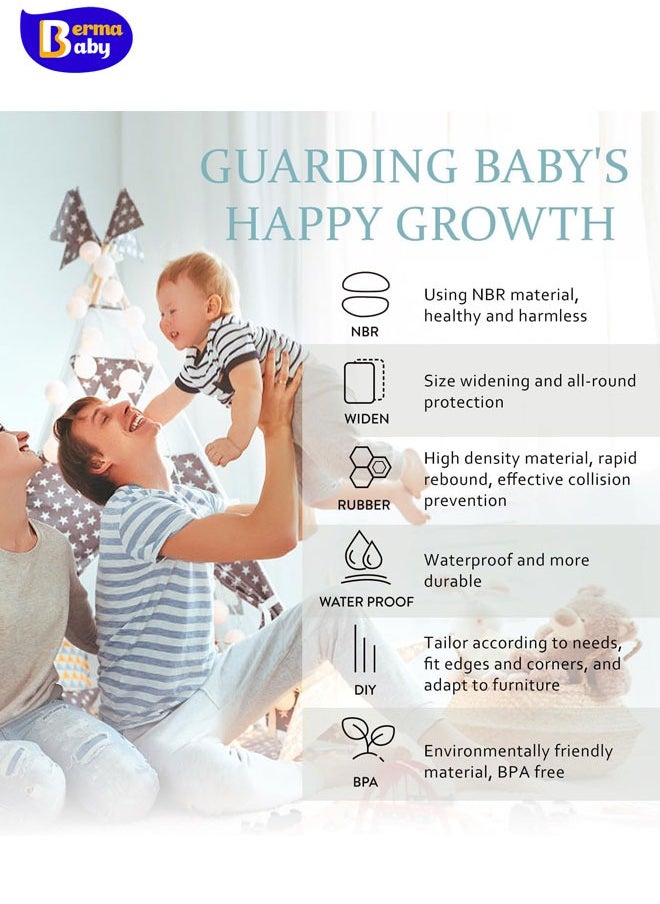 Berma Baby Foam Safety Strips Baby safety corner protector Silicone Teething Cover Multifunctional Edge&Corner Guard Coverage Straps for Baby Safety - Bumper DIY 1/2/4 Pcs  - Image 5