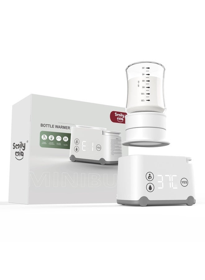 Smily Mia Portable Bottle Warmer – Cordless Travel Milk Warmer with 5 Adapters, Rechargeable Battery, Precise Temperature Control for Breast Milk and Formula – Fits Pigeon, NUK, Dr Brown, Avent, Tomme
