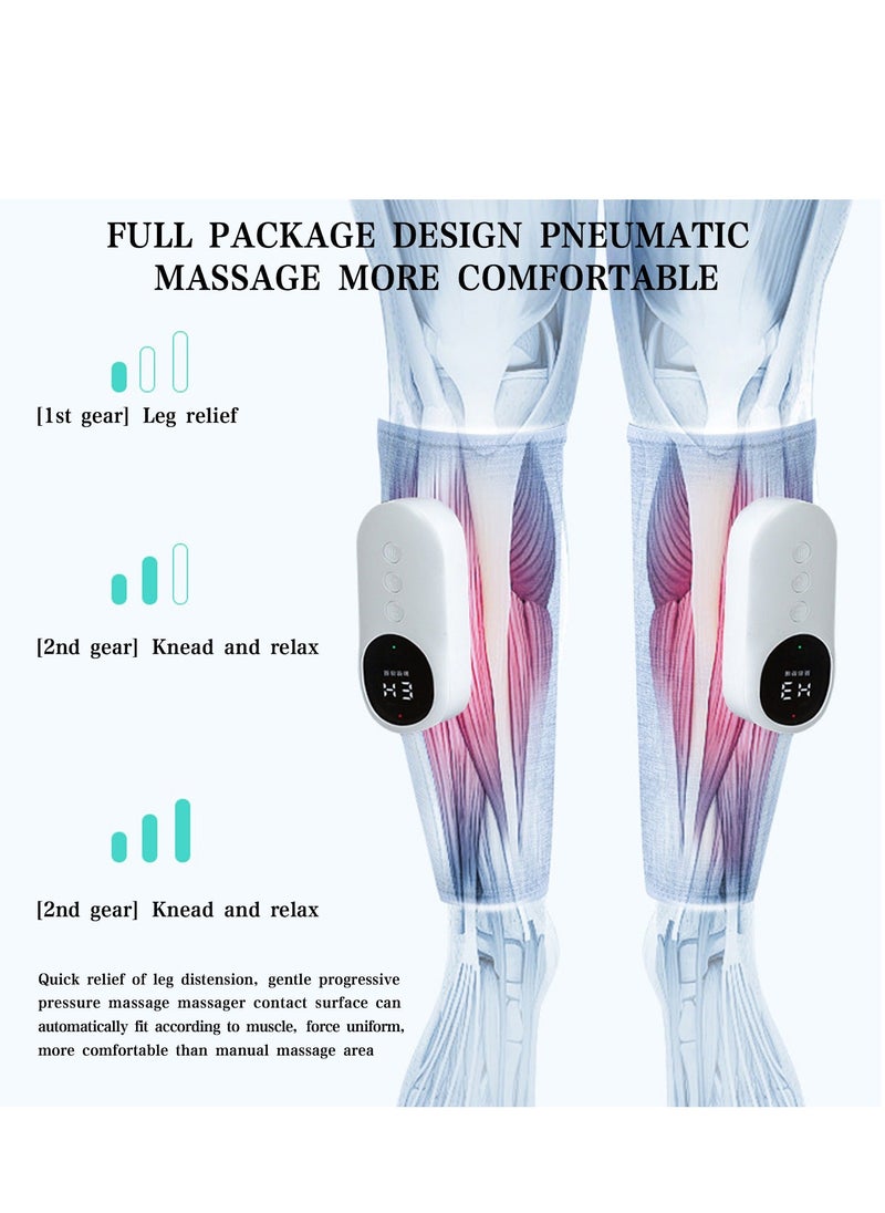 DMG TECH 2 Pcs Leg Massager, Leg Massager with 3 Intensities, 3 Modes, Calf Air Compression Massager with Heat, Leg Massager for Circulation and Pain Relief(Gray)  - Image 3