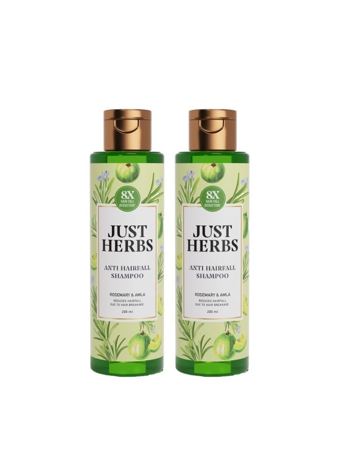 Just Herbs Anti Hairfall Shampoo | Rosemary, Amla 200ml*2 - Image 1
