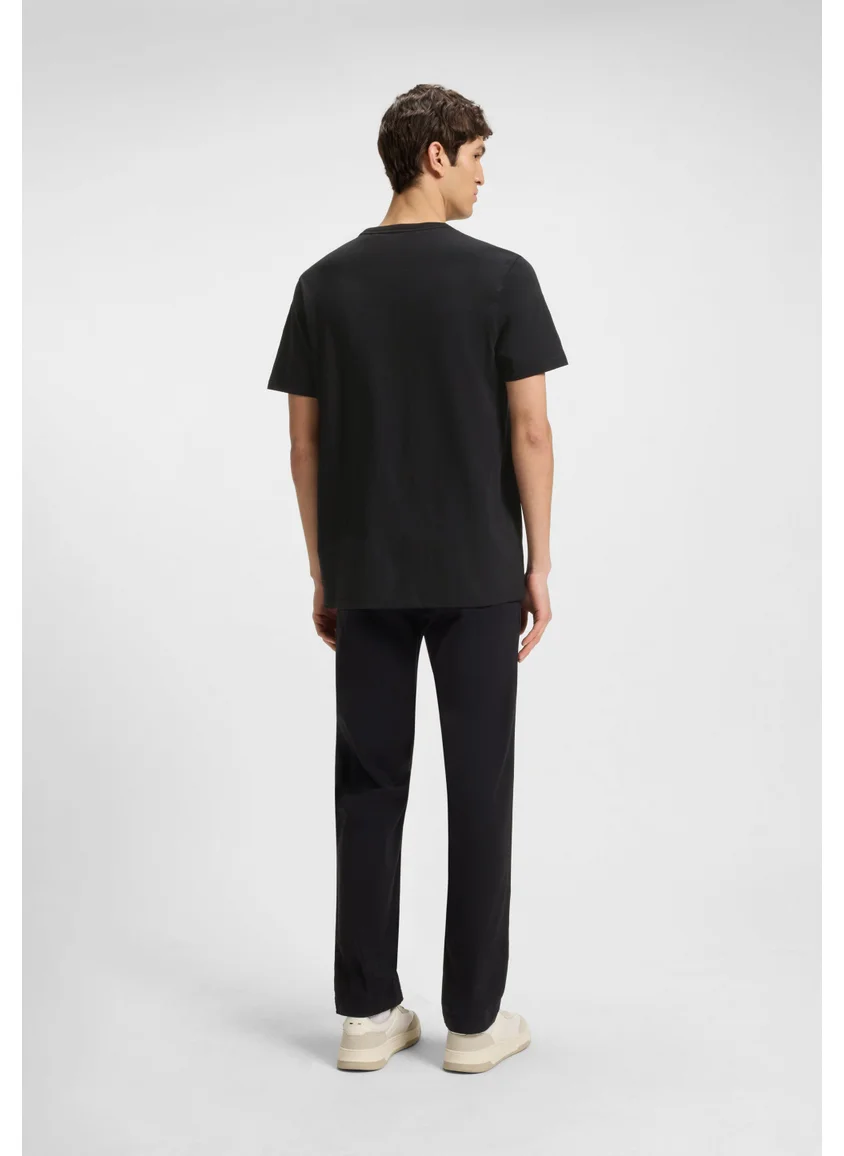 BOSS Regular-fit T-shirt in slub cotton with logo detail