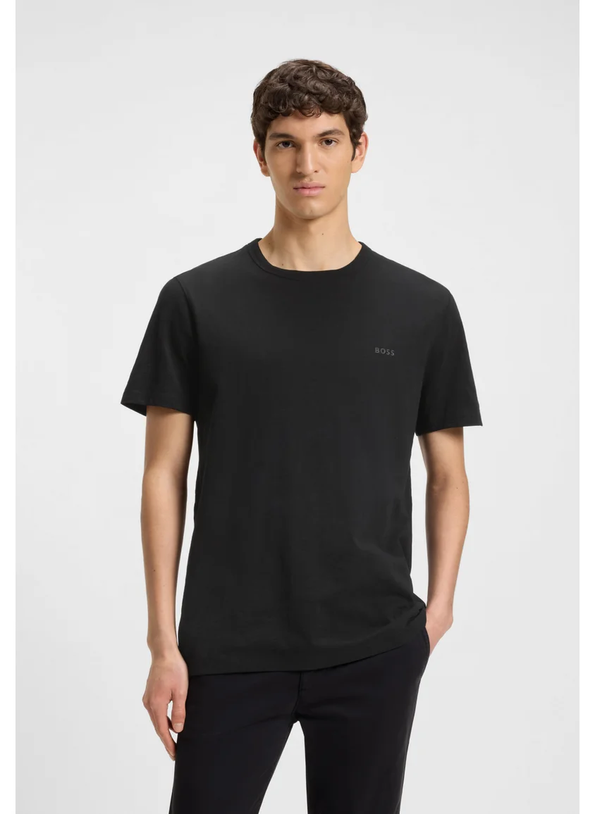 BOSS Regular-fit T-shirt in slub cotton with logo detail