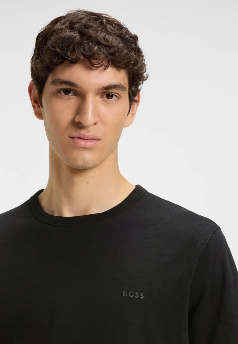 BOSS Regular-fit T-shirt in slub cotton with logo detail