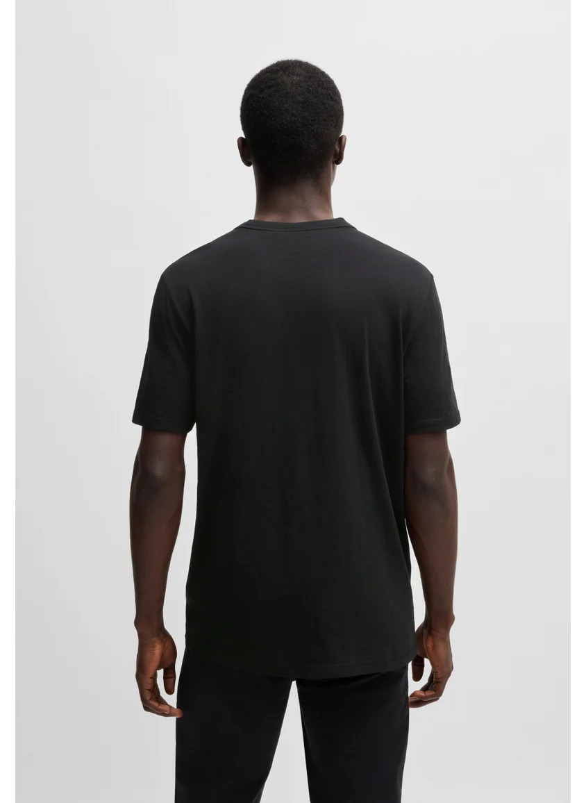BOSS Regular-fit T-shirt in slub cotton with logo detail