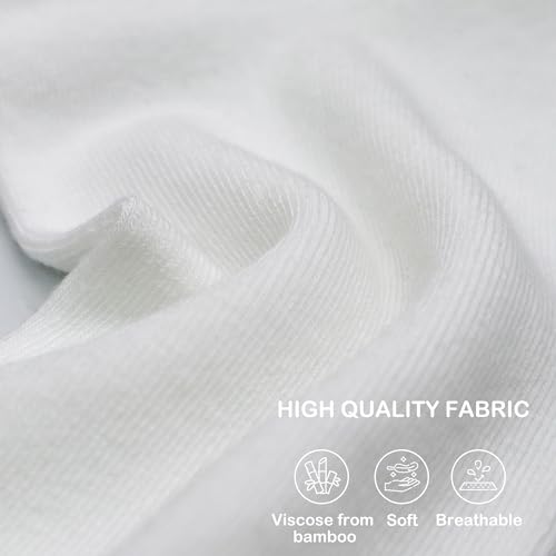 SERISIMPLE Women Thin Viscose Bamboo Socks Crew Lightweight Above Ankle Casual Dress Sock For Ladies Bootie Trouser 5 Pairs (White, Large) - Image 3