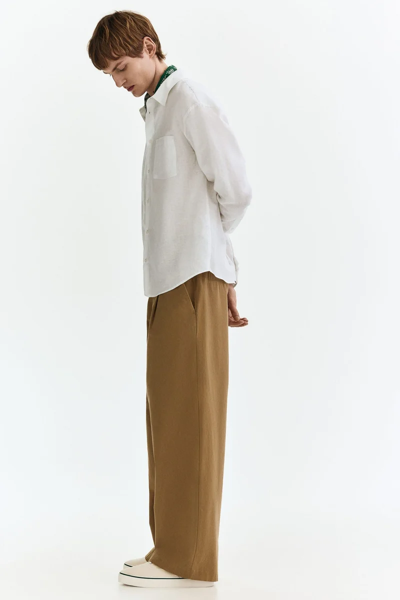 H&M  Relaxed Fit Linen-blend shirt for Men | Best Price UAE