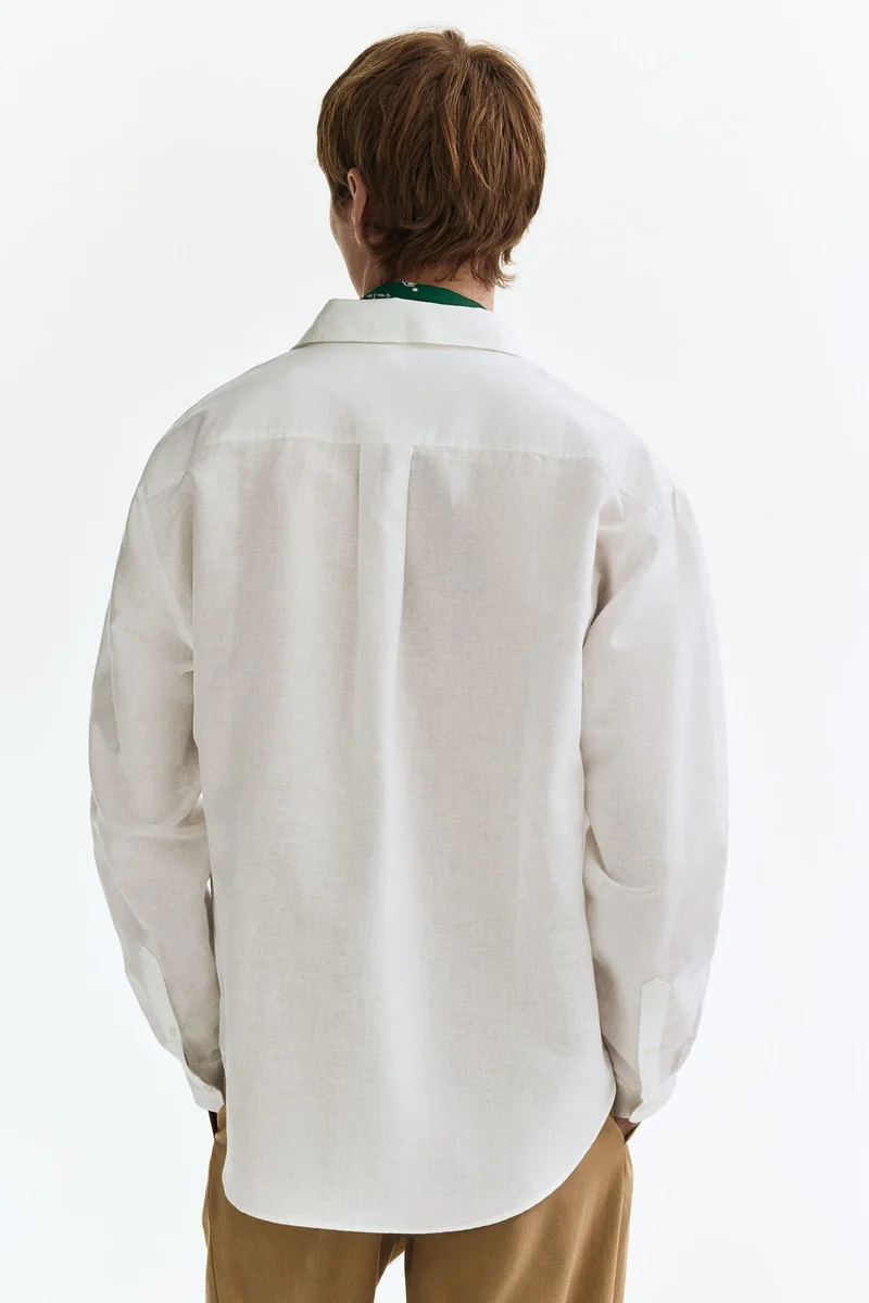 H&M  Relaxed Fit Linen-blend shirt for Men | Best Price UAE