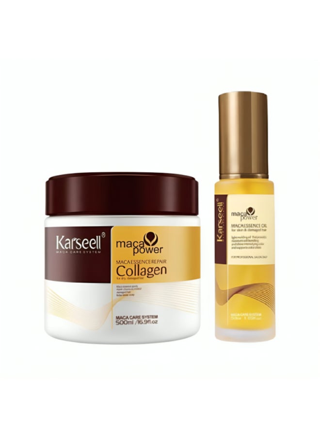 Karseell Karseell Maca Essence Repair Collagen Hair Mask And Oil - 2 Pieces - 500 + 50 ml - Image 1