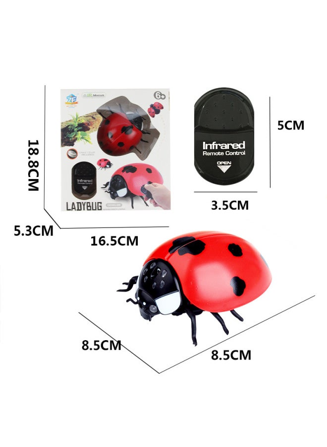 Explosions Strange Simulation Remote Control Animal Infrared Trick Remote Control Snake Remote Control Caterpillar Toy-Color:Remote Control Ladybug  - Image 1