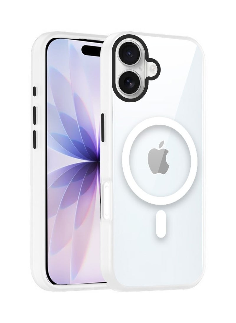 Techie حافظة آبل آيفون 17 ماغسيف – غطاء شفاف مضاد للصدمات، خلفية صلبة من الأكريليك المضاد للاصفرار مع TPU + PC، متوافق مع الشحن اللاسلكي – أبيض - Image 1