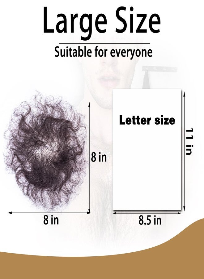 INFTOYCO Fake Chest Hair Body Hairs Adding Hair Volume Enhancement of Manliness Handmade Full Lace Fake Realistic Chest hair (Round-Brownish Black) - Image 3