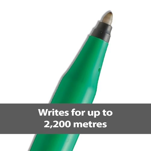 Pentel قلم رولر بال من بنتل R50 برميل أخضر حبر مائي 0.8 مم طرف 0.4 مم خط أزرق مرجع R50-C [عبوة من 12] - Image 2