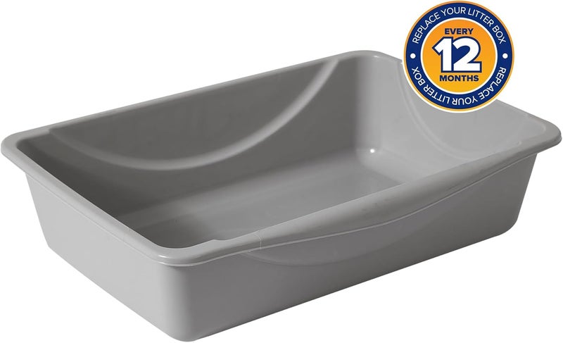 Petmate Occasional & permanent usable Open Cat Litter Box,Mouse Grey, Small (14"x10.5"x3.5") All climate suitability - Image 5