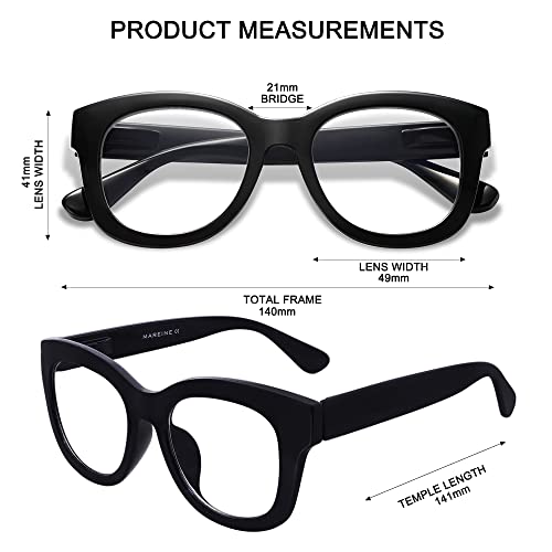 AMOMOMA 3 Pack Retro Oversized Reading Glasses for Women Blue Light Blocking Computer Readers Spring hinge AM6003 with Black+Brown+Blue Tortoise Frame 2.00 x - Image 5