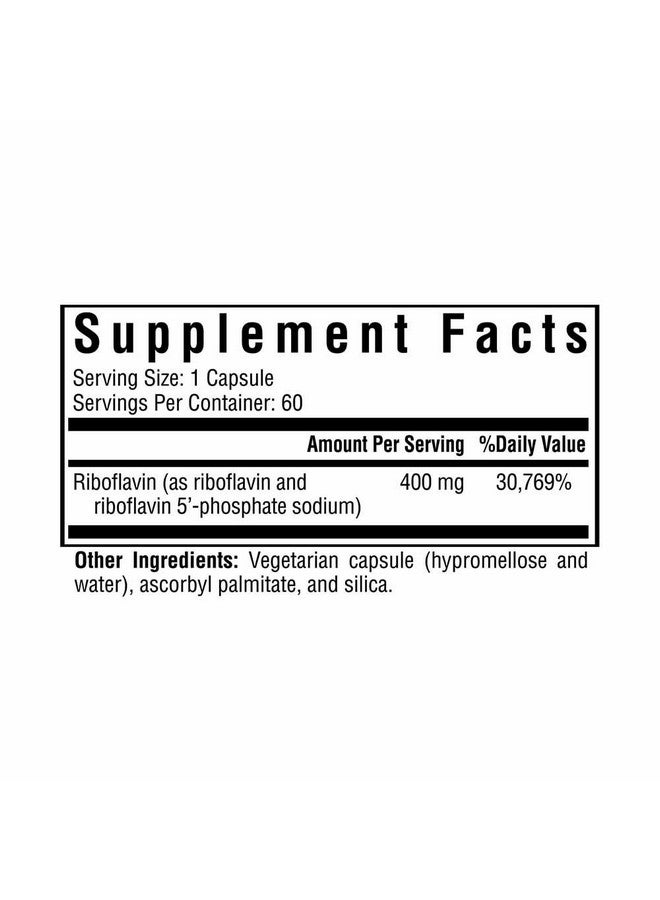 Seeking Health Riboflavin, Vitamin B2, 400 mg Riboflavin, 4 mg Active Riboflavin-5-Phosphate, Energy Supplement, Vegetarian (60 Capsules)* - Image 2