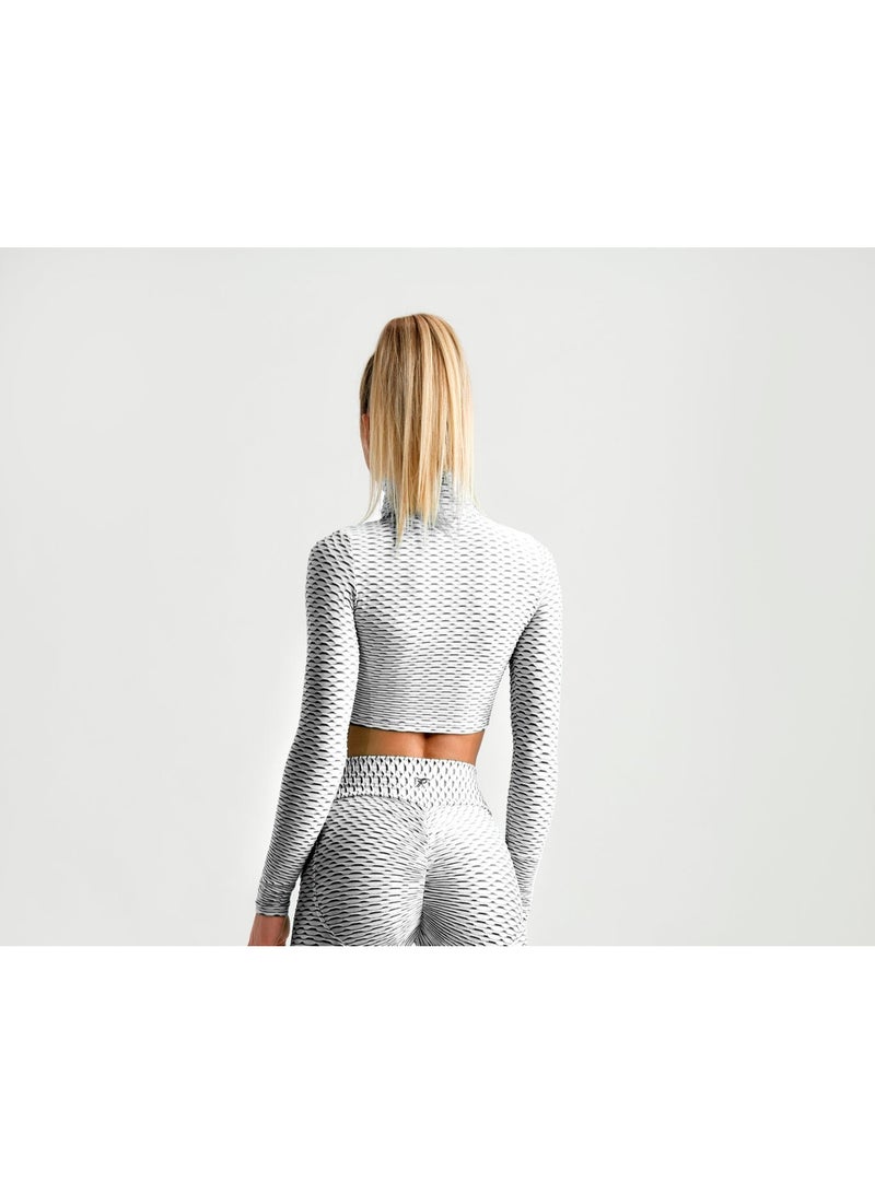 Tessitura Crop zipper top 3D - White - Image 5