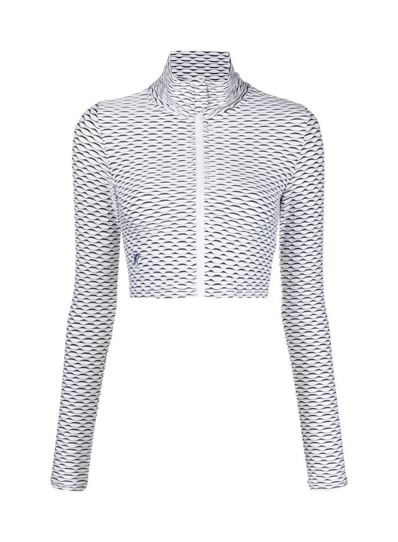 Tessitura Crop zipper top 3D - White - Image 4