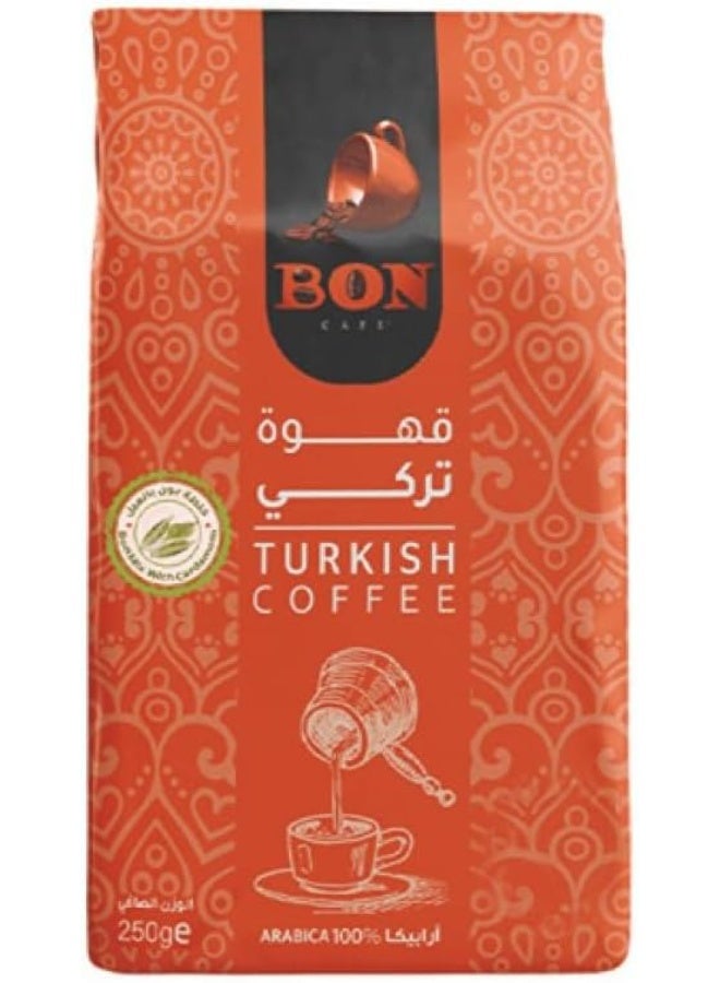 بون - قهوة تركية مطحونة بالهيل - 100% أرابيكا - 250 جم - مذاق غني وأصيل - Image 2