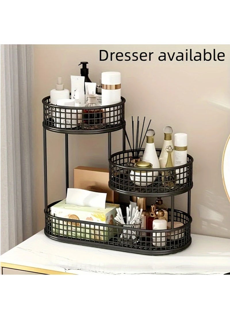 Black Elegant Multi-Tier Metal Fruit Basket - Luxury Countertop Organizer for Fruit  Snacks, Perfect for Living Room, Coffee Table  Party - Image 5