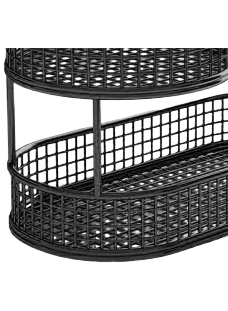 Black Elegant Multi-Tier Metal Fruit Basket - Luxury Countertop Organizer for Fruit  Snacks, Perfect for Living Room, Coffee Table  Party - Image 4