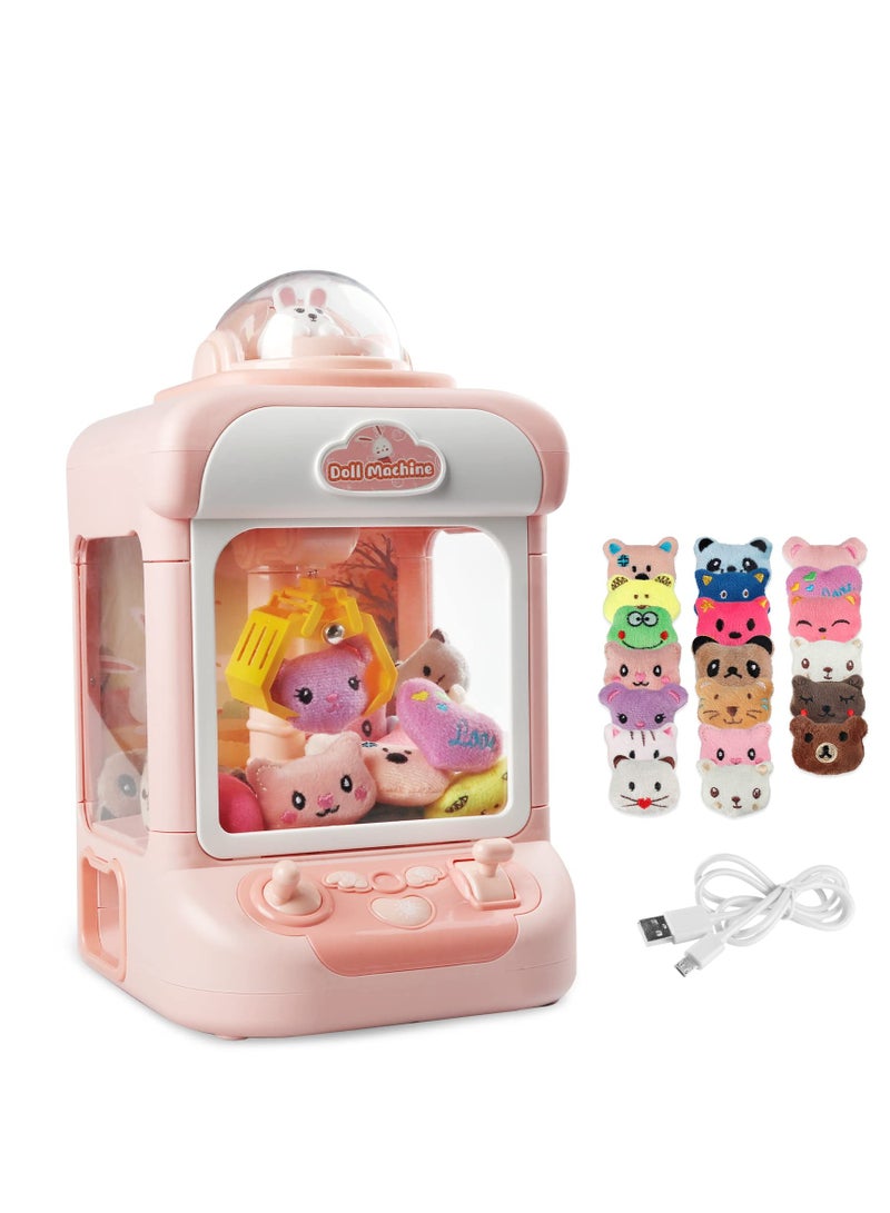 SYOSI Claw Machine for Kids Mini Vending Machines Candy Grabber Prize Dispenser Toys for Girls Boys Electronic Arcade Claw Game Machine for Party Birthday  Gifts with Lights Sound&20 Mini Plush Toys - Image 1