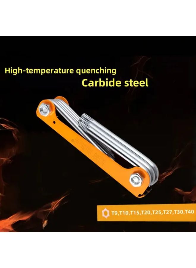 8 Pcs Foldable Torx Star Keys Set Size 9 10 15 20 25 27 30 40 Slip Resistant Portable Tool Kit - Image 4