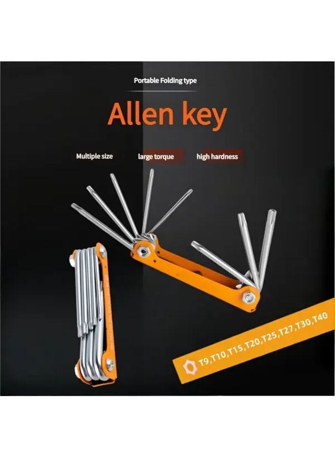 8 Pcs Foldable Torx Star Keys Set Size 9 10 15 20 25 27 30 40 Slip Resistant Portable Tool Kit - Image 3