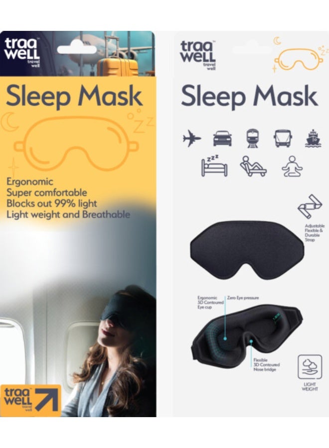 TRAVEL WELL SLEEP MASK LIGHT WEIGHT AND BREATHABLE